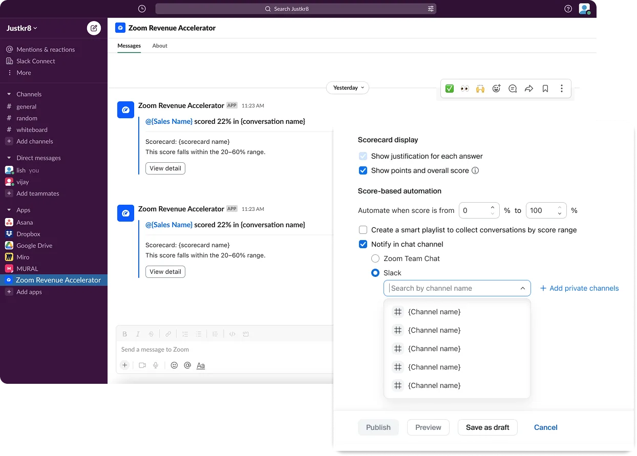 Channel Notifications for Zoom Revenue Accelerator